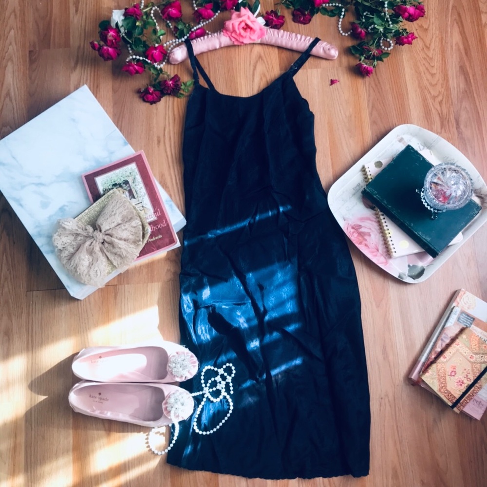 Taffeta navy full dress slip